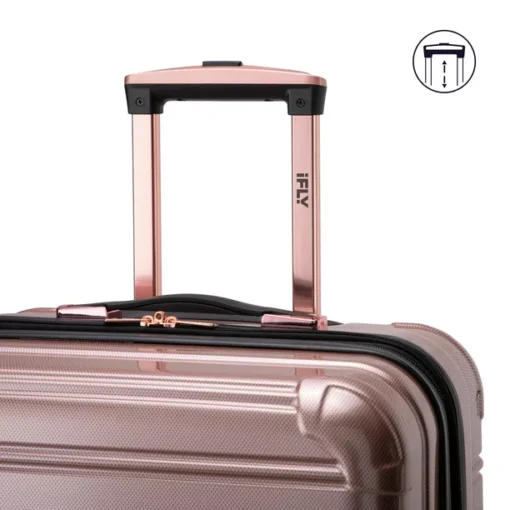 iFLY Hard Sided Fibertech Printed Luggage, Rose Gold - Image 7