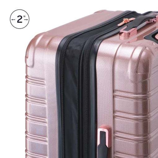 iFLY Hard Sided Fibertech Printed Luggage, Rose Gold - Image 8
