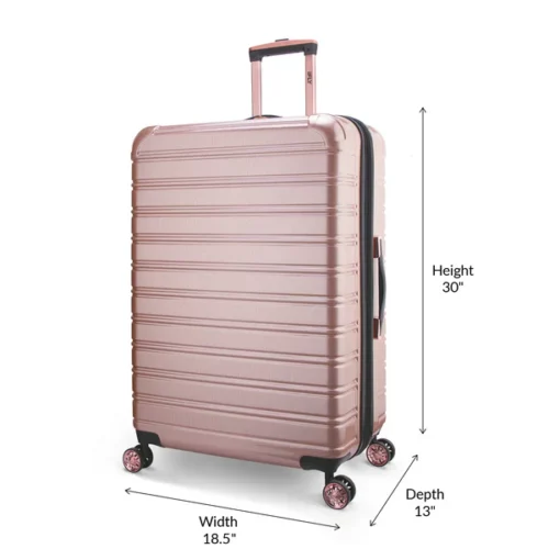 iFLY Hard Sided Fibertech Printed Luggage, Rose Gold - Image 3