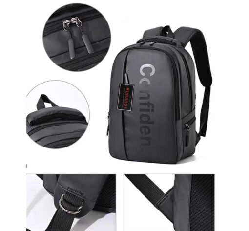 BURBROS Confident Waterproof Backpack Multi-pocket 15.6 Inch Laptop Bag Student Bag Shoulder Bag - Image 3