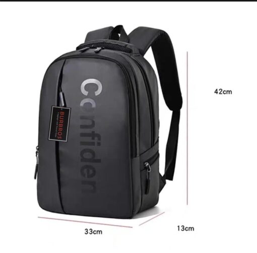 BURBROS Confident Waterproof Backpack Multi-pocket 15.6 Inch Laptop Bag Student Bag Shoulder Bag - Image 5
