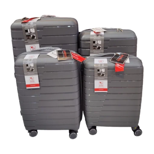Burbros Quadralite Series 4 pc Set Luggage Trolley Grey