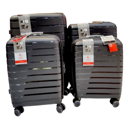 Burbros Quadralite Series 4 pc Set Luggage Trolley Black - Image 9