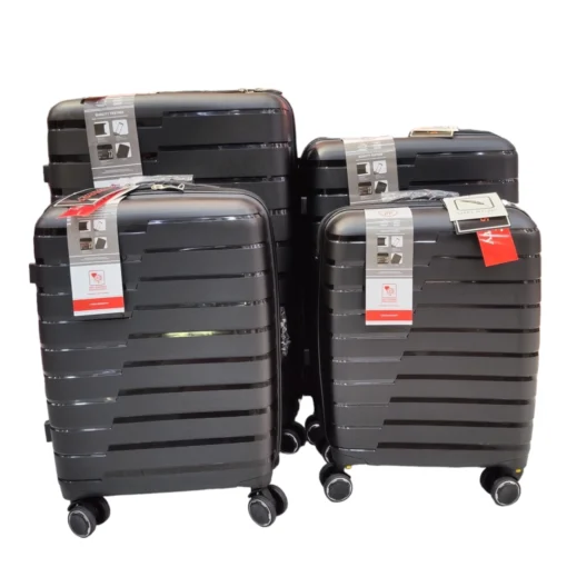 Burbros Quadralite Series 4 pc Set Luggage Trolley Black