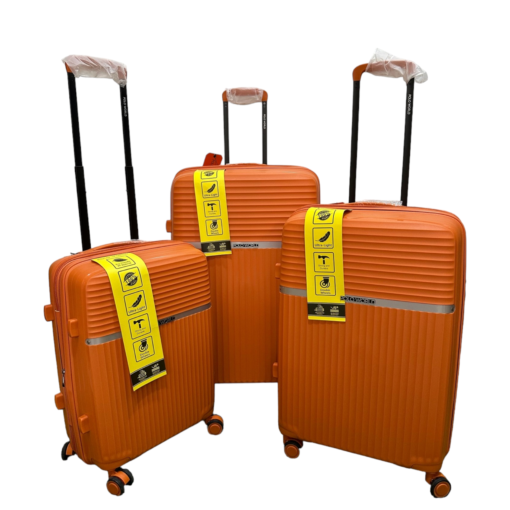 Polo World Polypropylene Hardcase Luggage Trolley Set Orange - Image 2