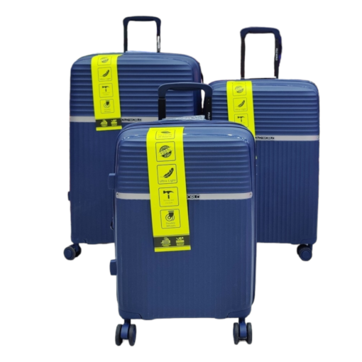 Polo World Polypropylene Hardcase Luggage Trolley Set Blue - Image 11