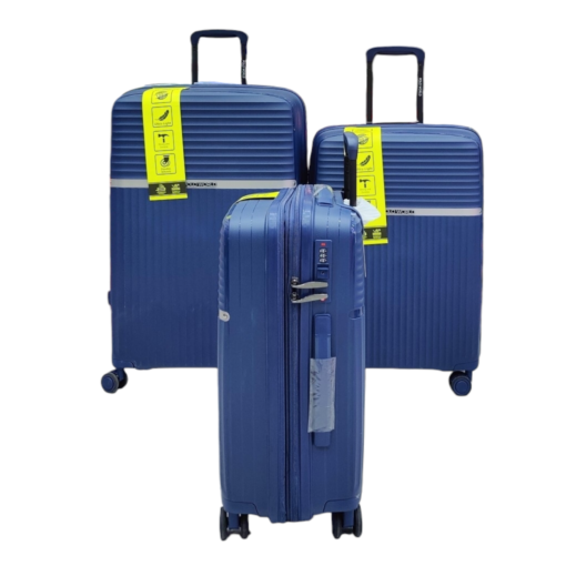Polo World Polypropylene Hardcase Luggage Trolley Set Blue - Image 10