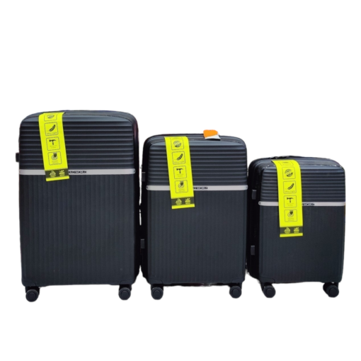 Polo World Polypropylene Hardcase Luggage Trolley Set Black - Image 2