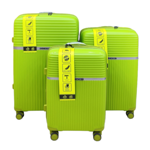 Polo World Polypropylene Hardcase Luggage Trolley Set Green