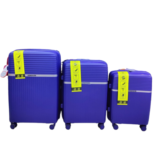 Polo World Polypropylene Hardcase Luggage Trolley Set Light Blue