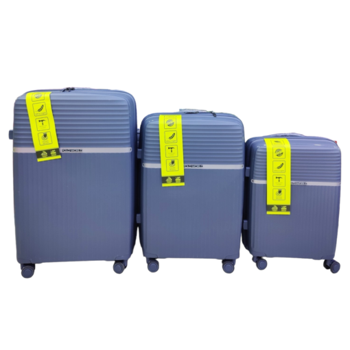Polo World Polypropylene Hardcase Luggage Trolley Set Grey - Image 2