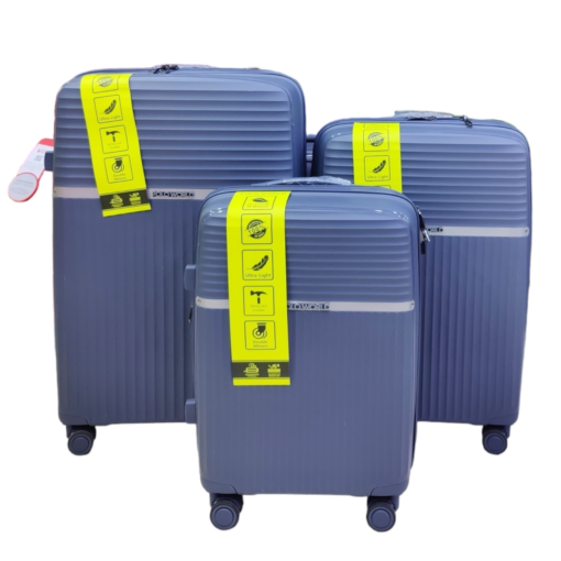 Polo World Polypropylene Hardcase Luggage Trolley Set Grey