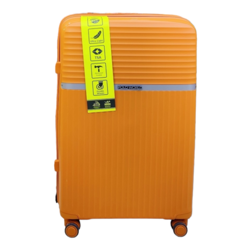 Polo World Polypropylene Hardcase Luggage Trolley Set Orange