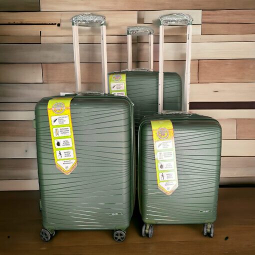 Lojel Polypropylene Hardcase Luggage Trolley Set Green - Image 4