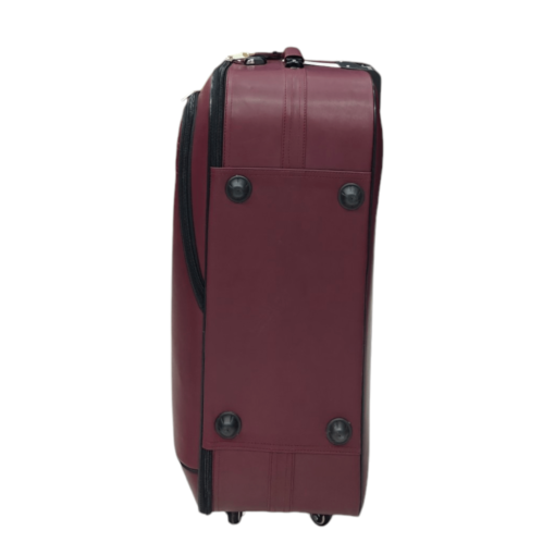 Burbros Leatherite Series 3 pc Set Luggage Trolley Maroon - Image 24