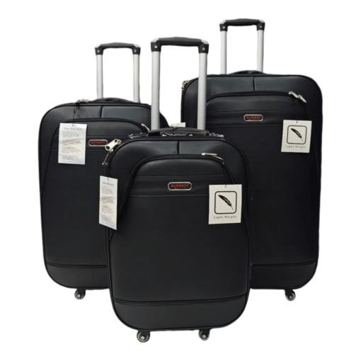Burbros Leatherite Series 3 pc Set Luggage Trolley Maroon - Image 7